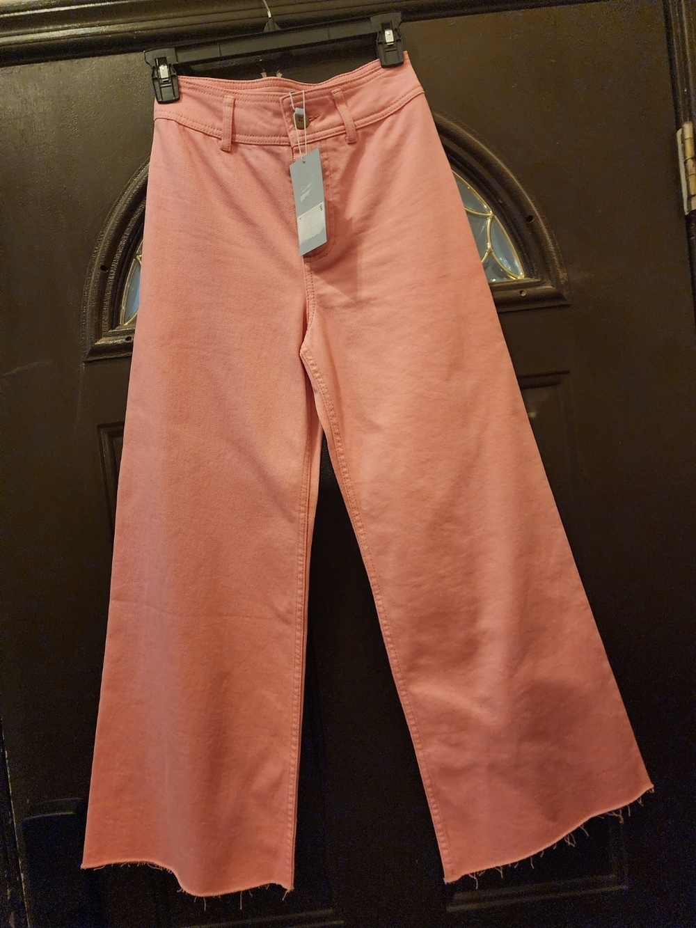 ANTONIO MELANI Coral-Pink Wide-Leg Women’s Jeans
